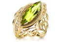 Yellow Peridot 14K Yellow gold Ring Vintage craft vrc017y